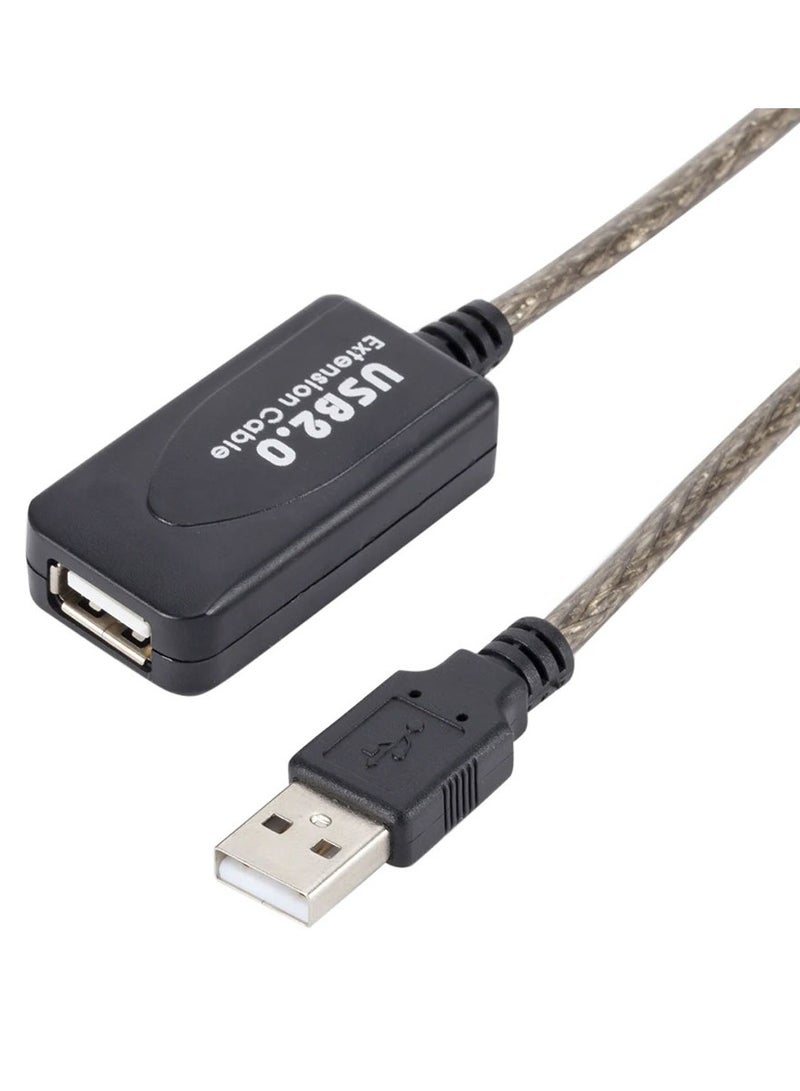 كابل USB 2.0 عالي السرعة 20 متر نوع A ذكر إلى أنثى معزز مكرر كابل تمديد - Image 2